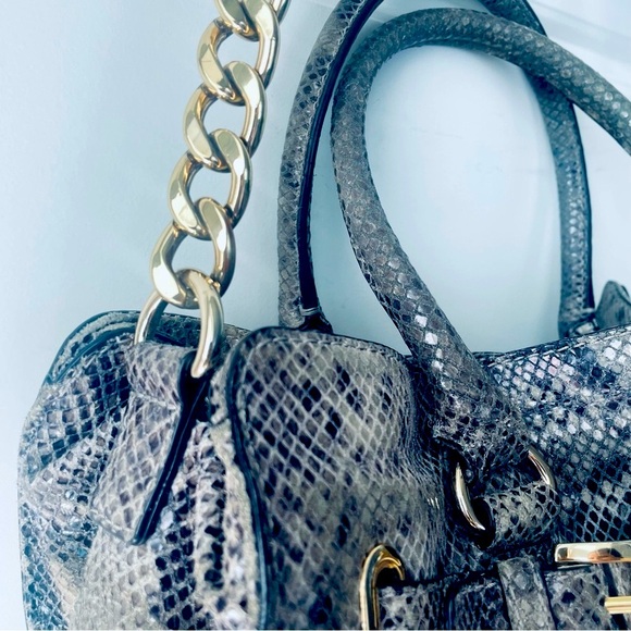 MICHEAL KORS  SNAKES SKINS REPTILE LEATHER SHOULDER BIG TOTE BAG - Picture 6 of 16